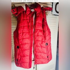 GREEN TEA White Fleece lined puffer Jacket with faux fur hood